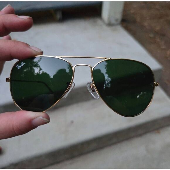 Ray-Ban Aviator Large Metal ll Polished Arista Gold G-15 Green Lens. RB3025. - Picture 2 of 6